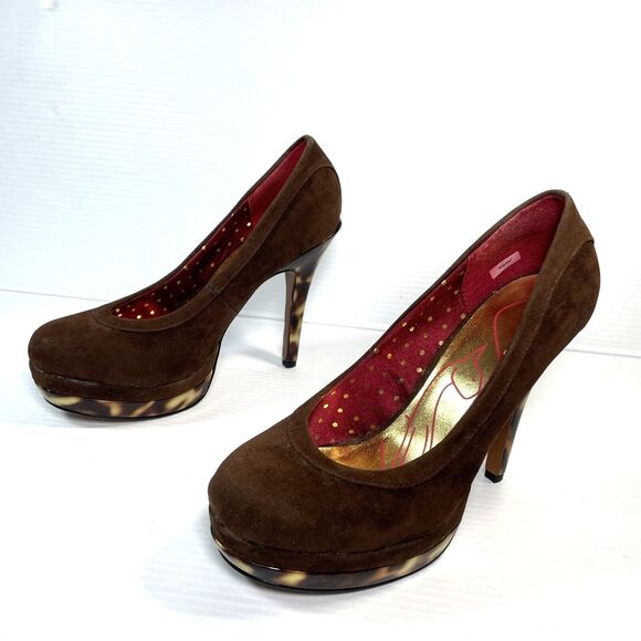 NEW Baby Phat Women's Stiletto Platform Pump Brown & Tortoise Shell Shoes 7.5M - Picture 4 of 13